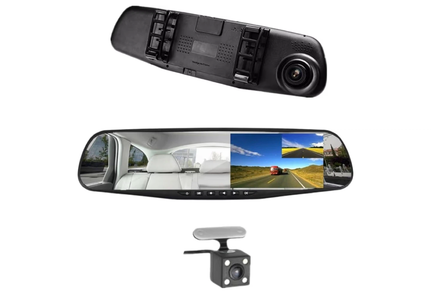Vehicle Blackbox DVR Rearview Mirror Dual Channel HD 1080P - photo 5