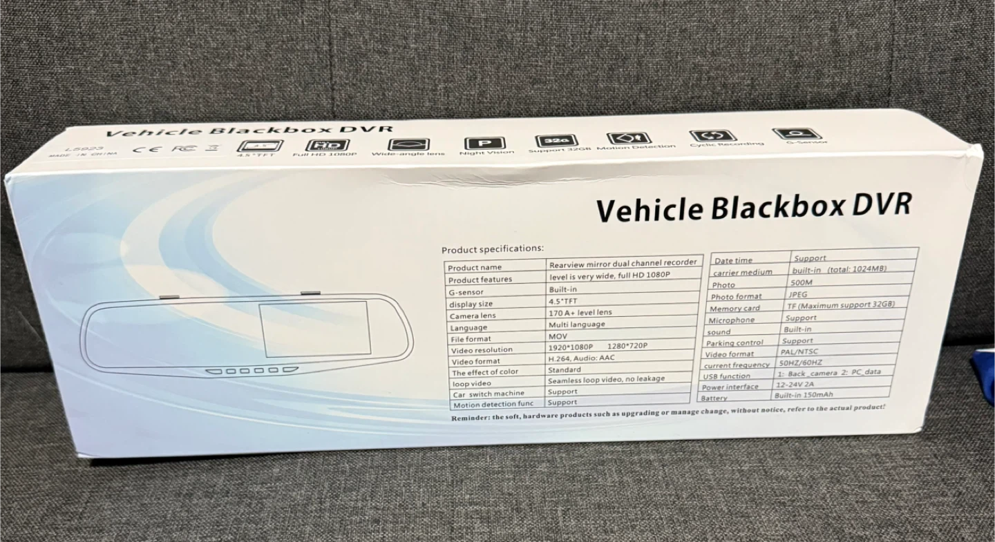 Vehicle Blackbox DVR Rearview Mirror Dual Channel HD 1080P - photo 3