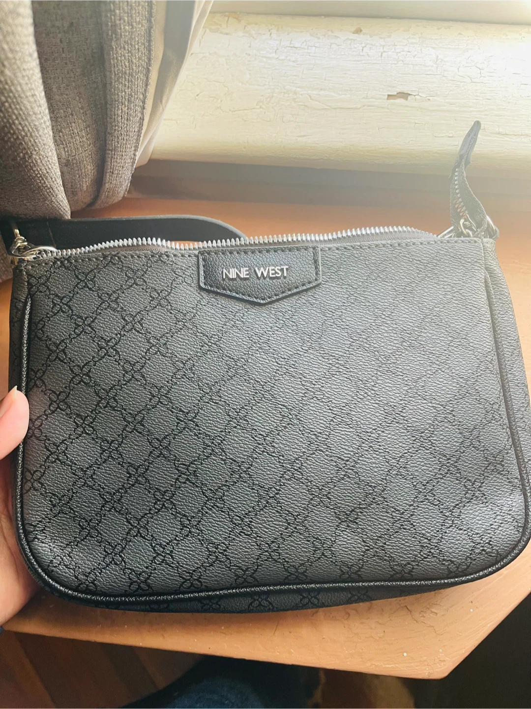 Nine West Black Monogram Crossbody Bag