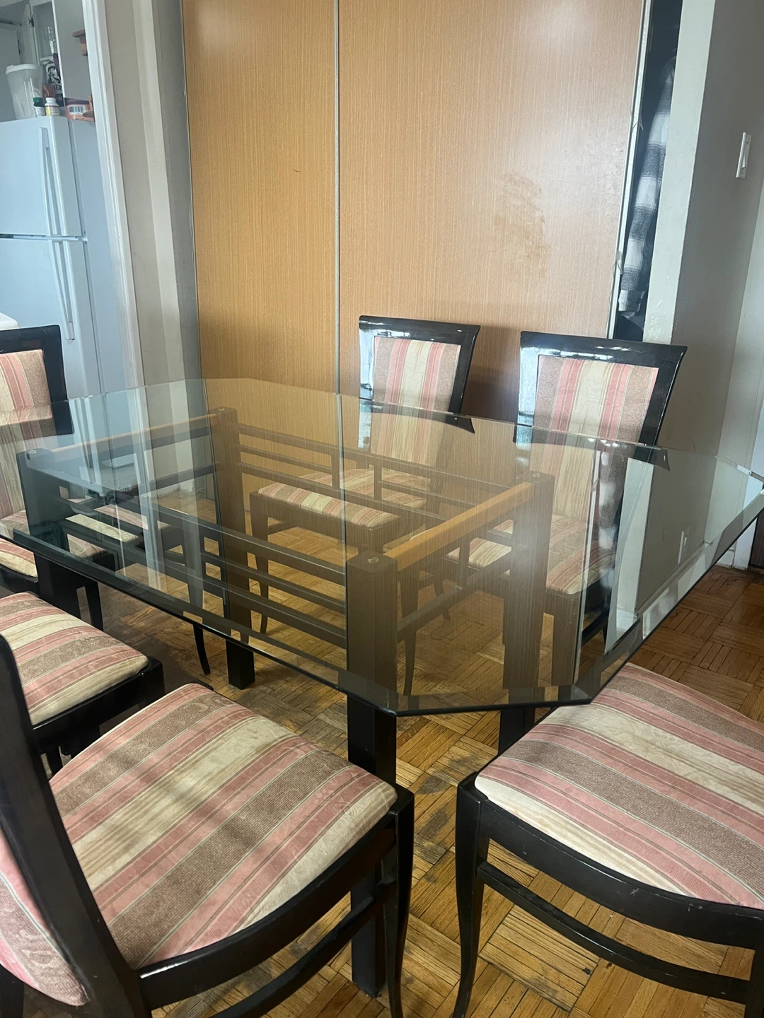 Glass Dining Table with 6 Chairs