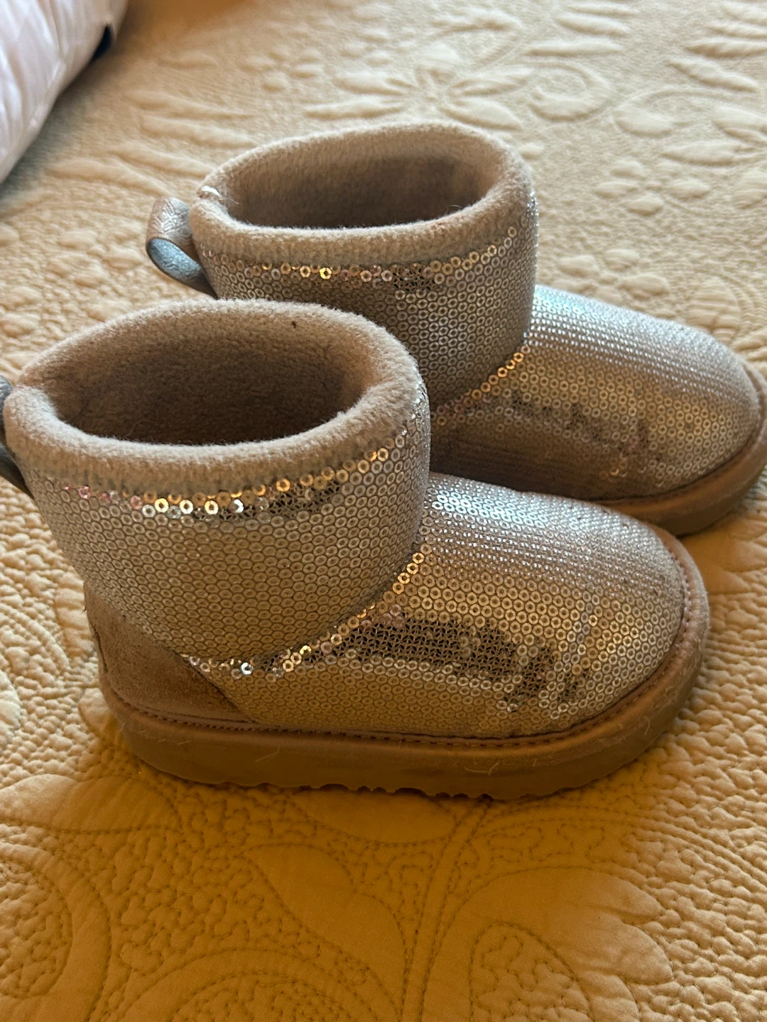 UGG Kids Sequined Mini Boots Size 8