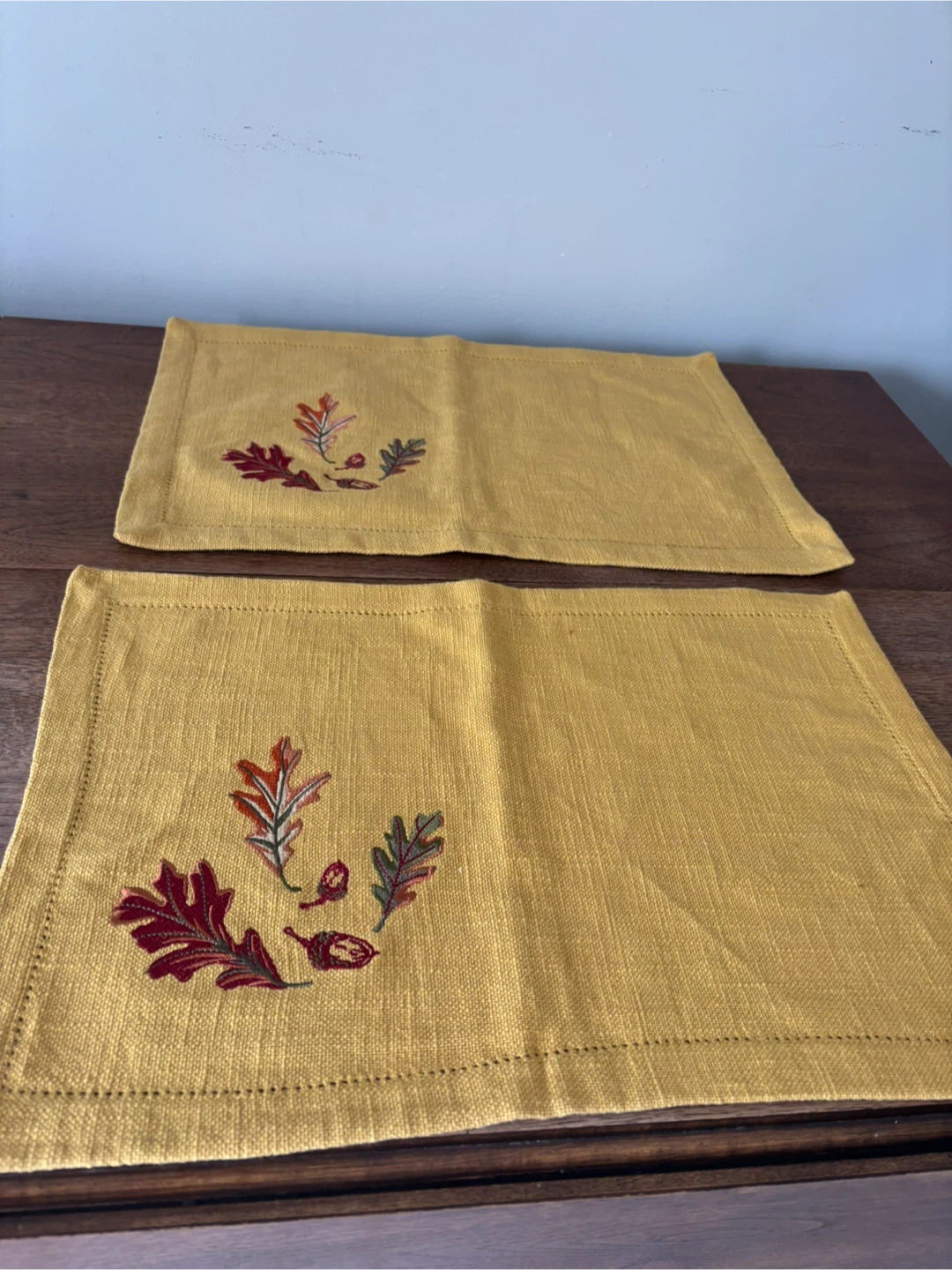 NEW 2 Cotton Placemats Autumn Leaves