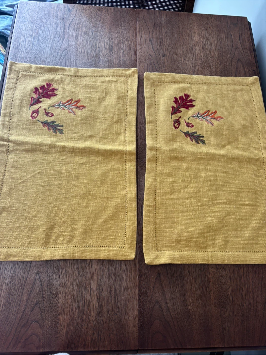 NEW 2 Cotton Placemats Autumn Leaves - photo 3
