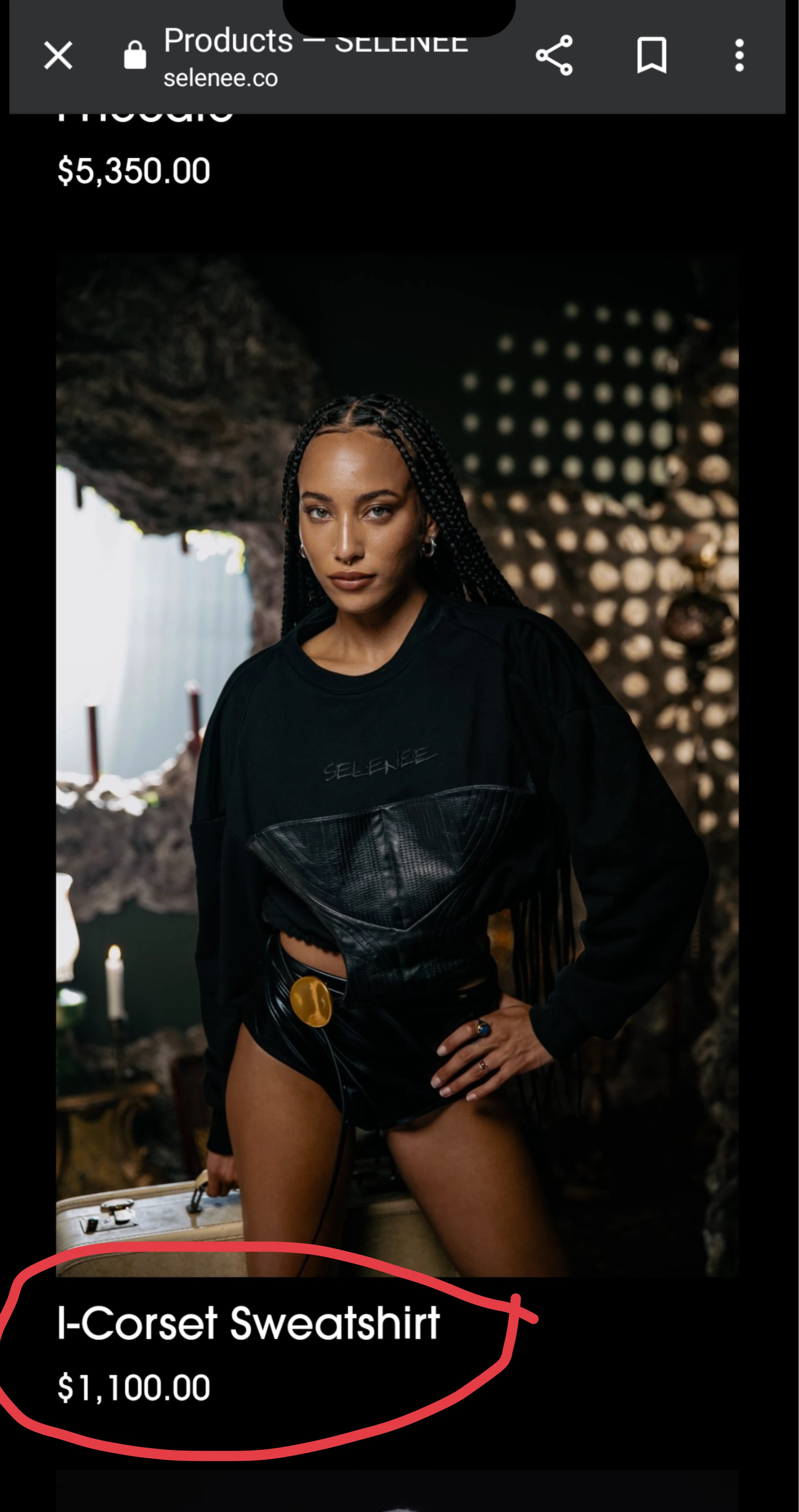 Selenee I-Corset Sweatshirt