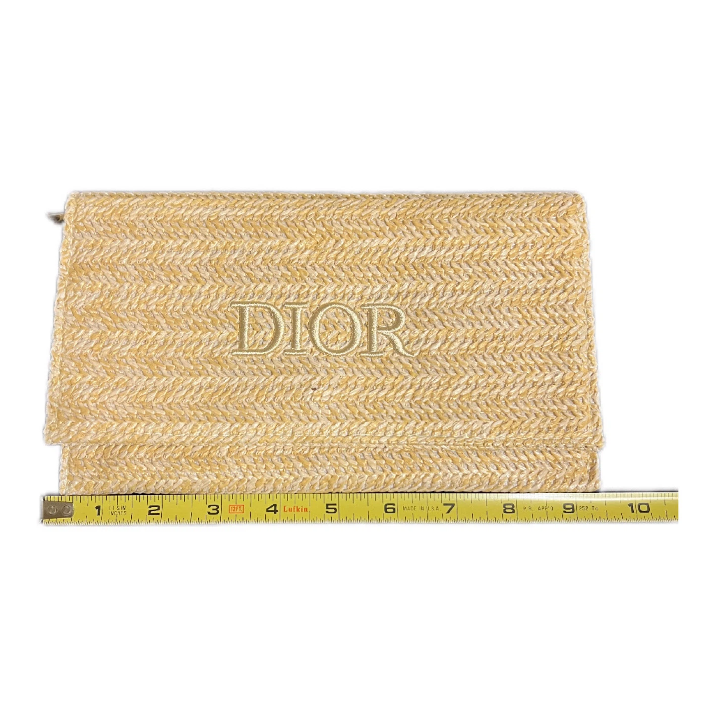 DIOR Straw Clutch Pouch Bag Yellow - photo 3
