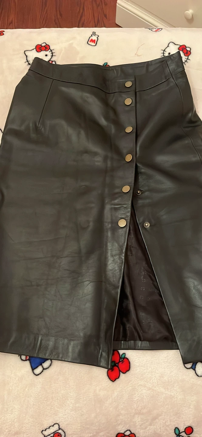 real leather button skirt - photo 2