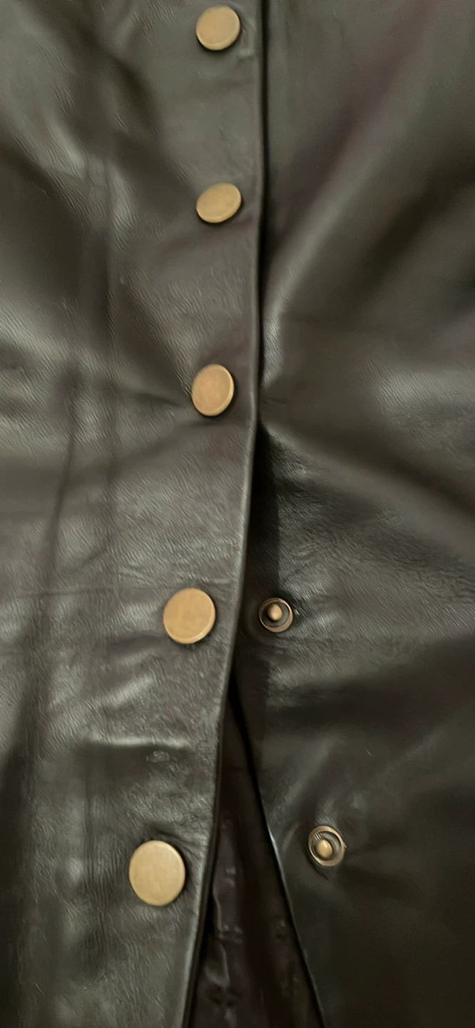 real leather button skirt - photo 3