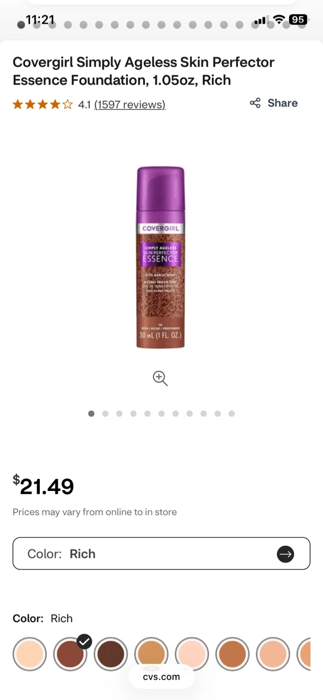 Covergirl Simply Ageless Skin Perfector ~Rich - photo 4