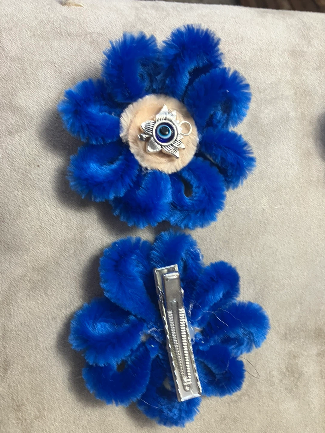 Blue Floral Hair Clips with Charms - photo 5