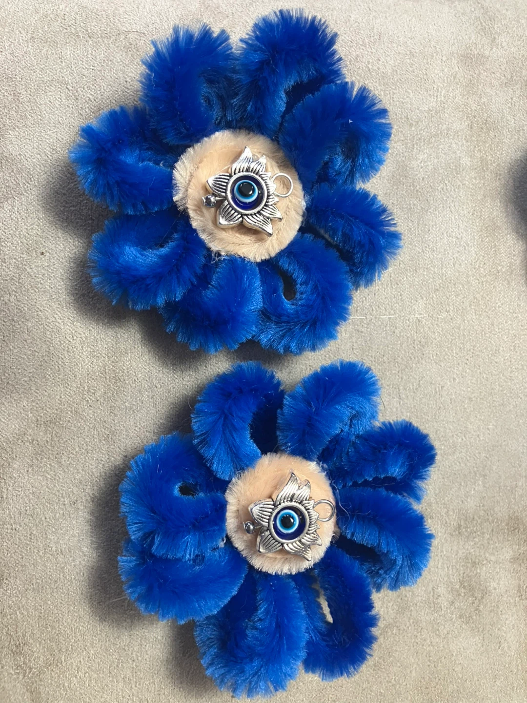 Blue Floral Hair Clips with Charms - photo 4