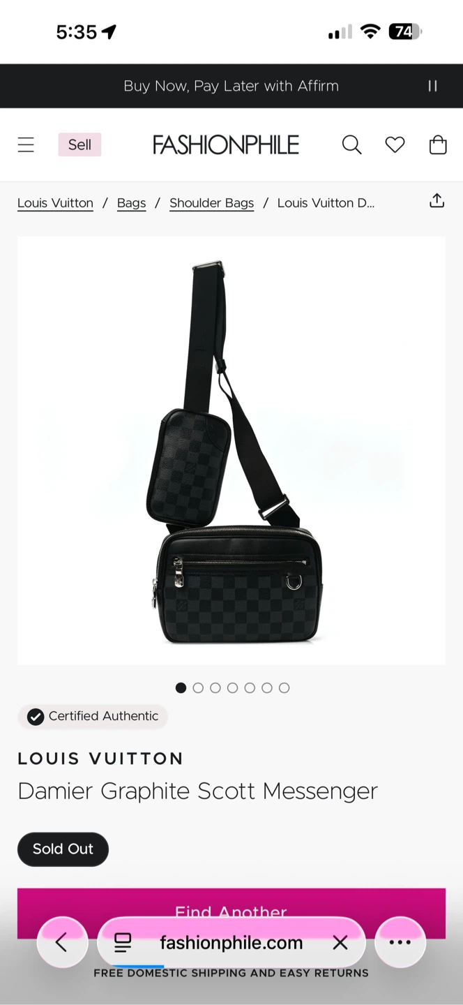Louis Vuitton Damier Graphite Scott Messenger Bag - photo 3
