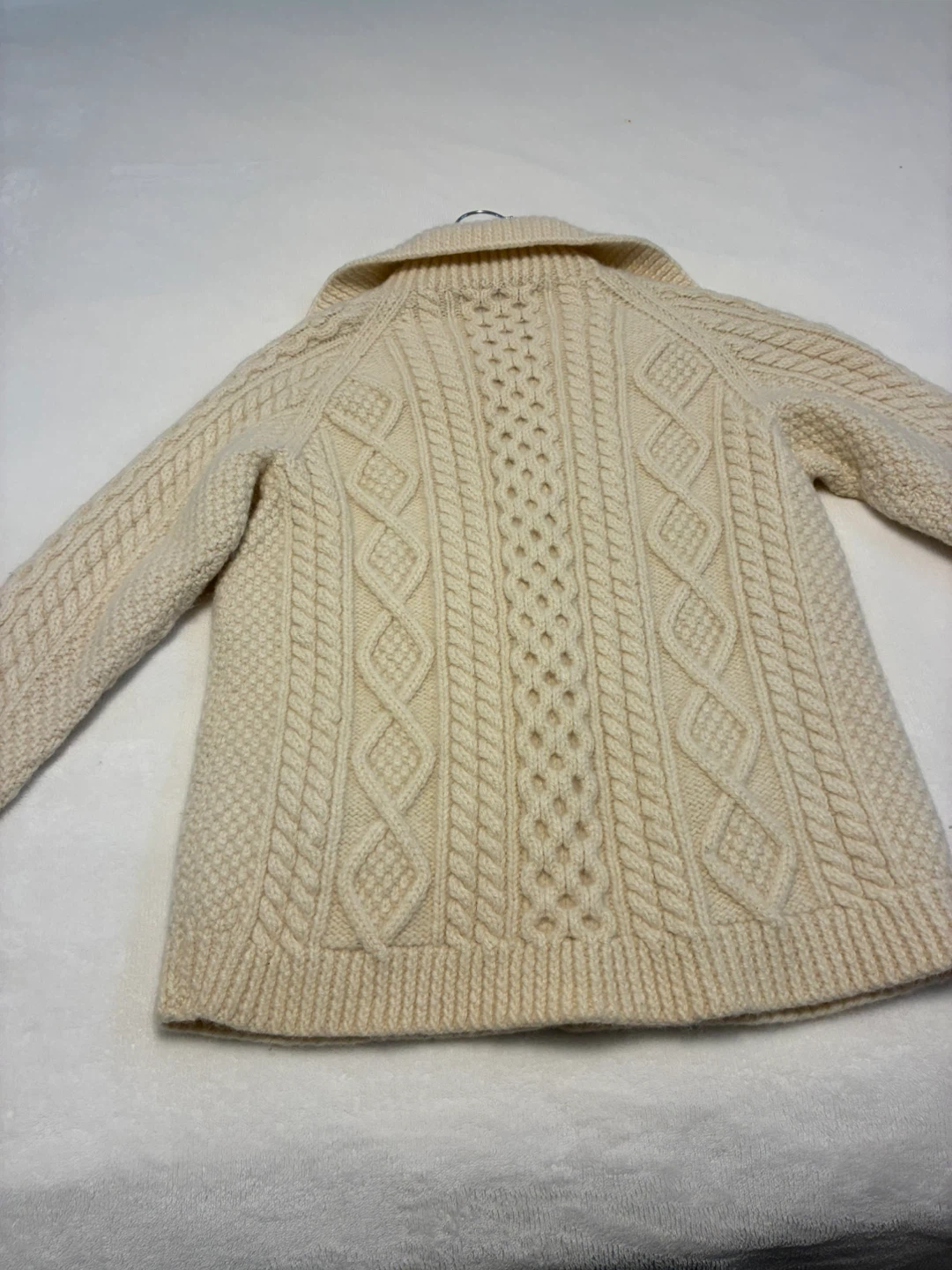 John Molloy Cream Cable Knit Cardigan Sweater - photo 2