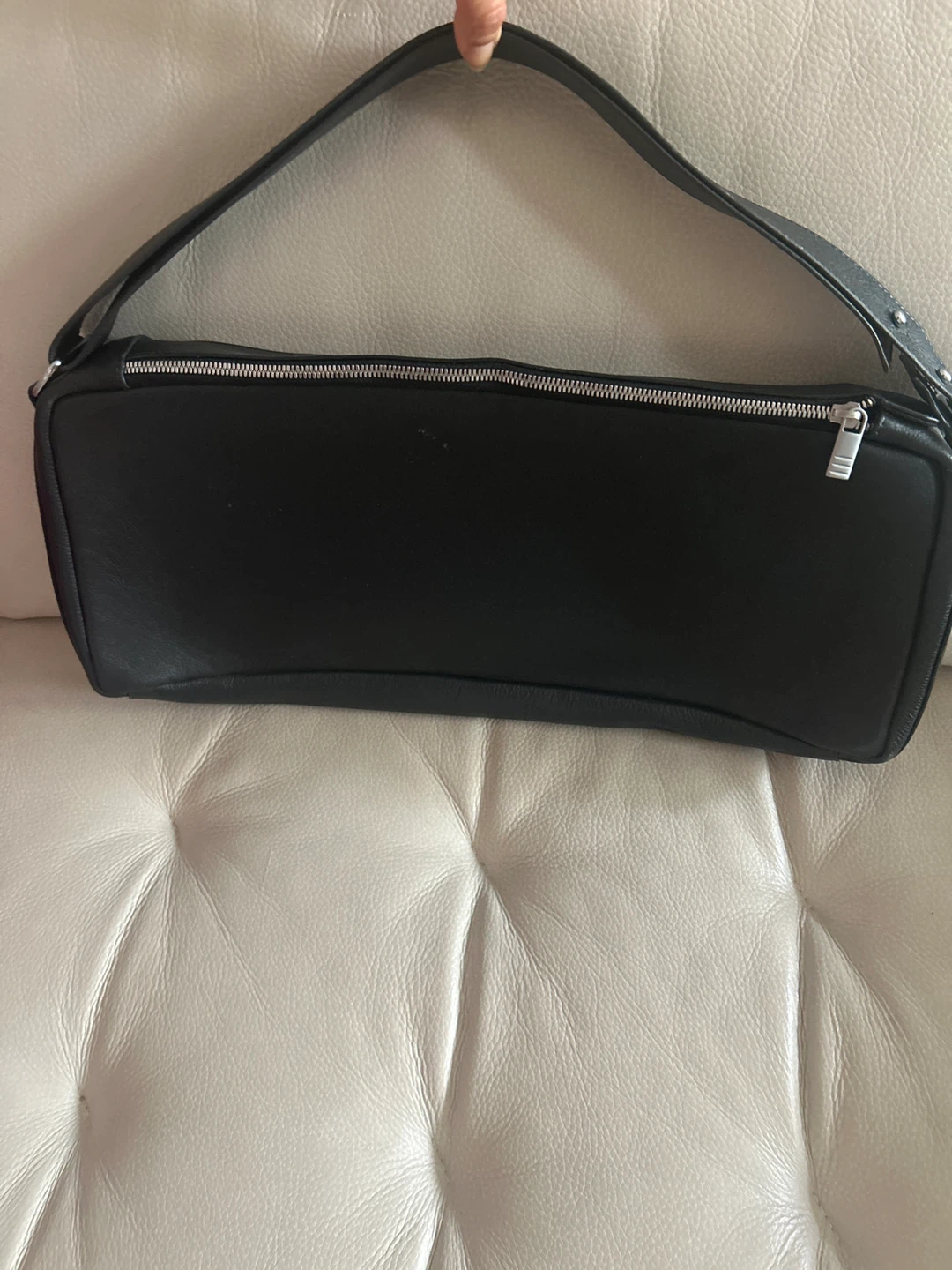 Authentic- Porsche Black Leather Shoulder Bag - photo 2