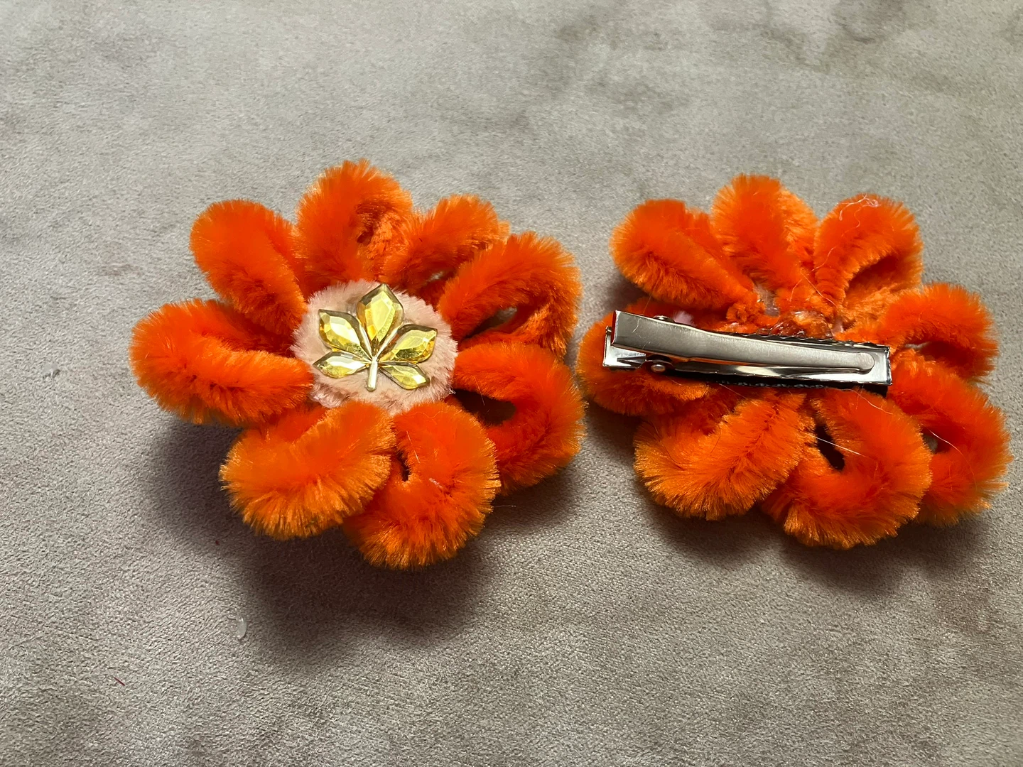 Fuzzy Flower Hair Clips (Set of 2) - photo 4
