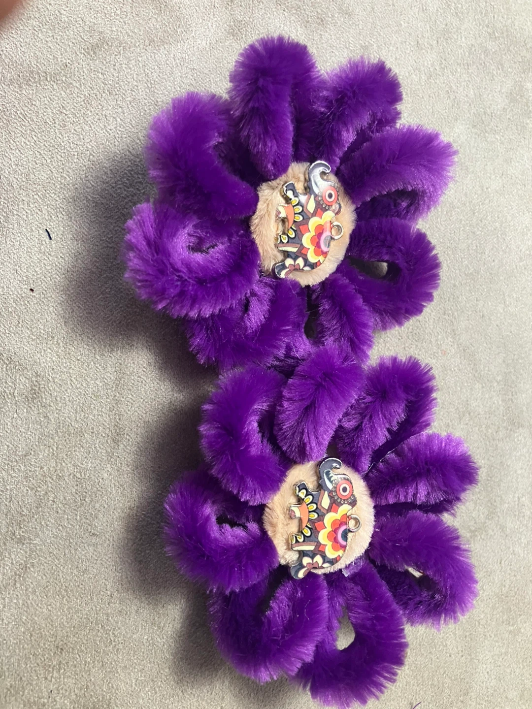 Fuzzy Flower Hair Clips (Set of 2) - photo 5