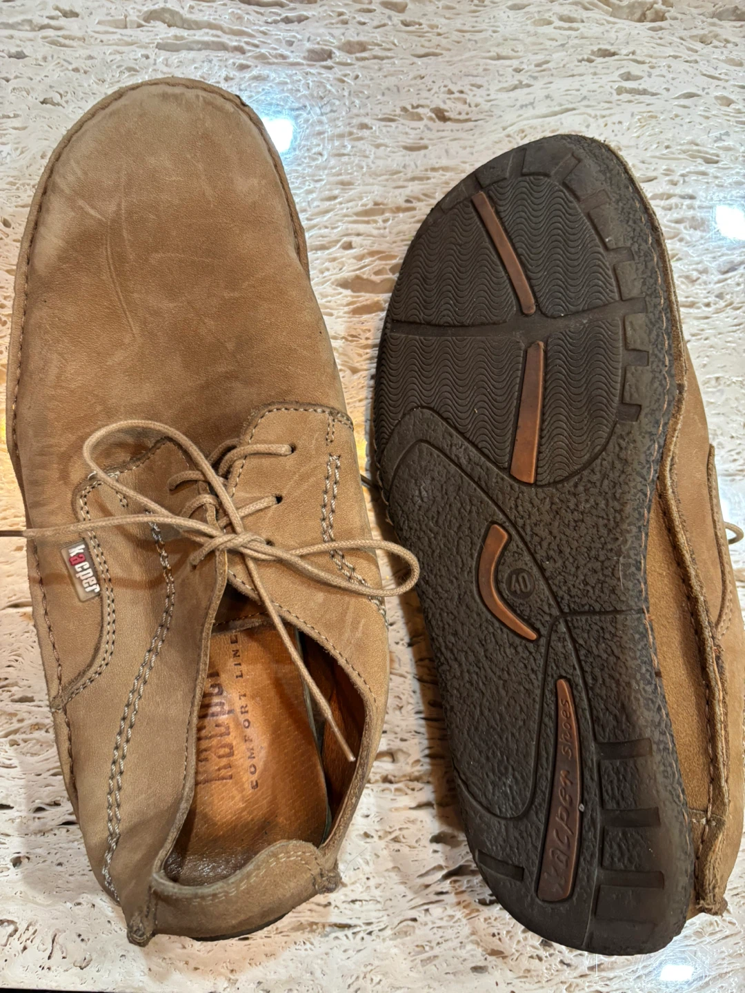 Kasper Comfort Line Tan Suede Lace-Up Shoes