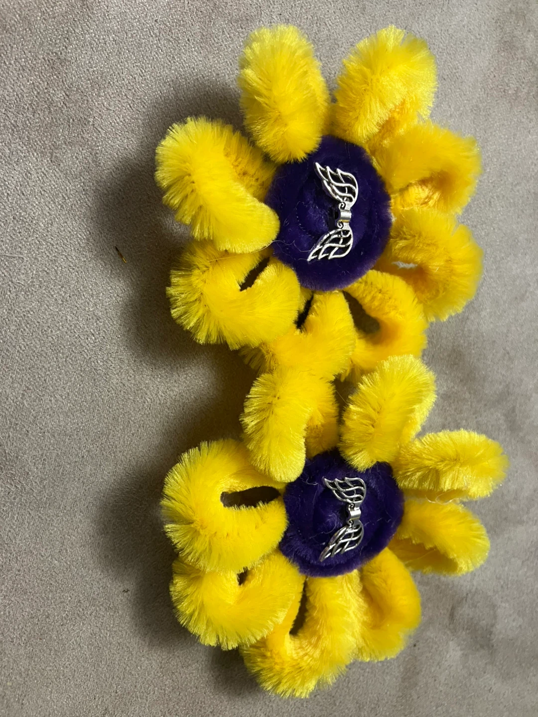 Fuzzy Flower Hair Clips - Red, Green, Yellow - photo 5