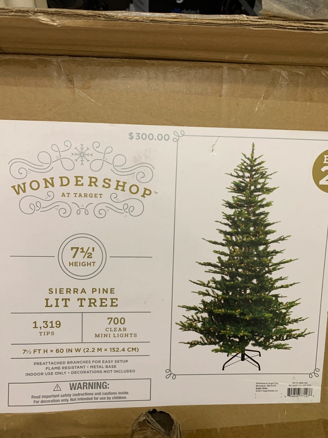 🏆Wondershop Sierra Pine Lit Tree - 7.5 ft🏆