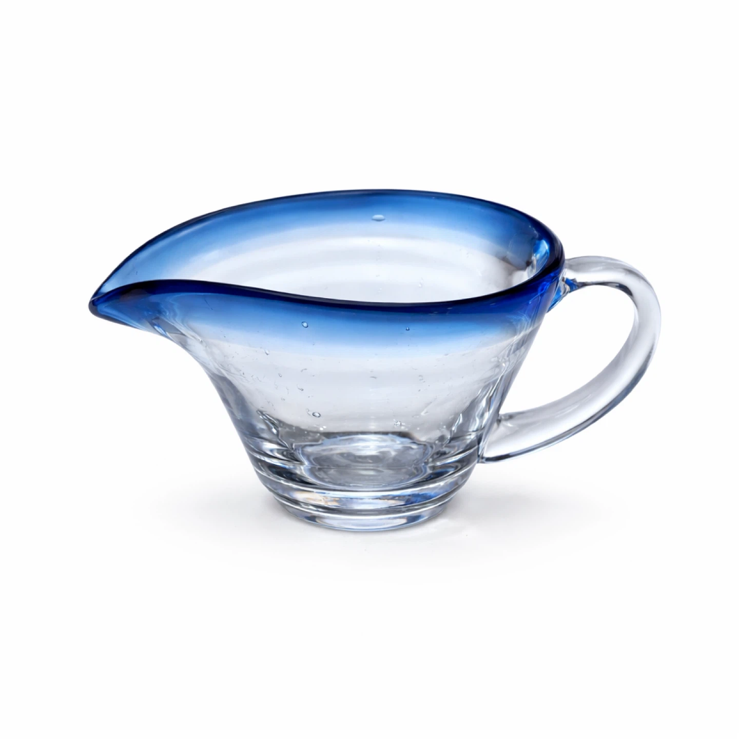 Mid-Century Style Blue-Rim Art Glass Creamer, c. 1950s–1970s