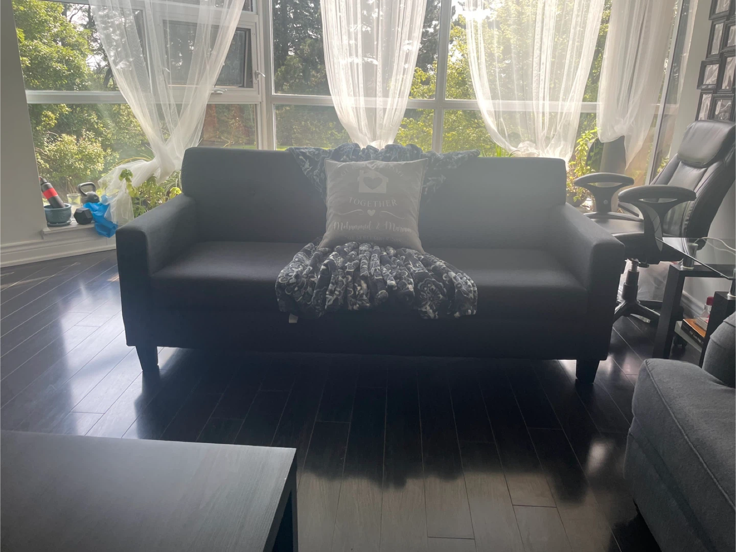 Dark Grey Loveseat Sofa - photo 5