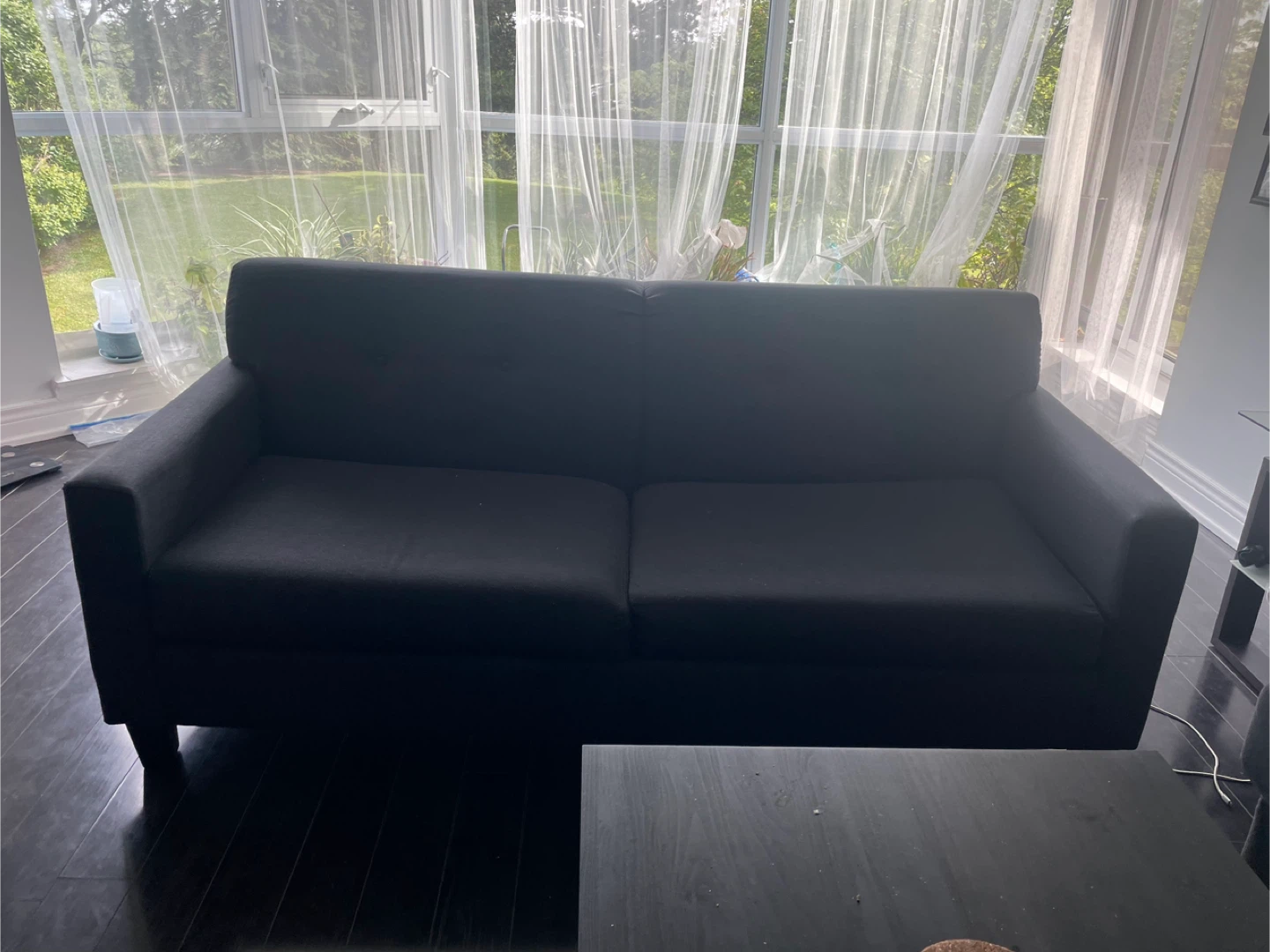 Dark Grey Loveseat Sofa