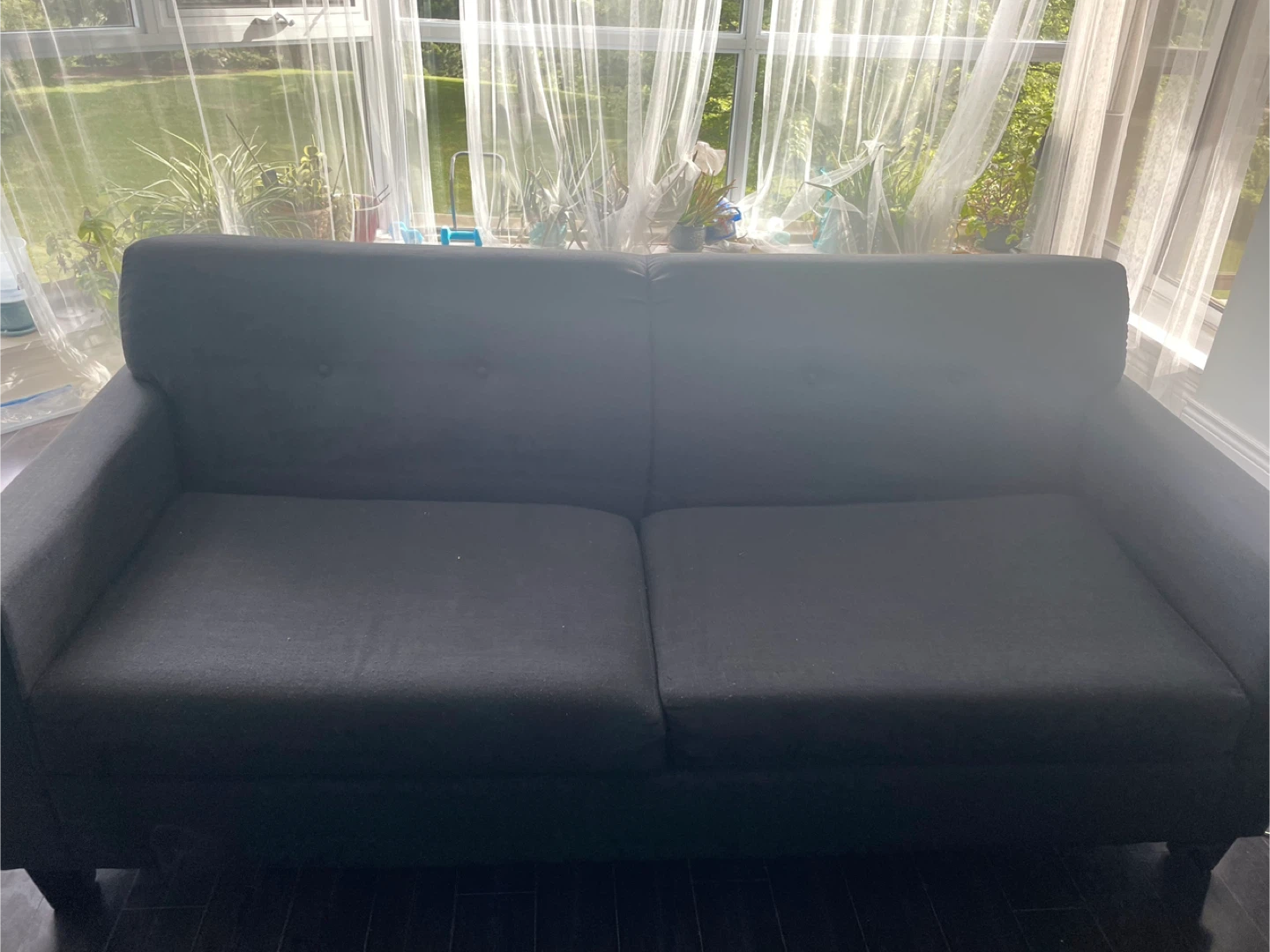 Dark Grey Loveseat Sofa - photo 4