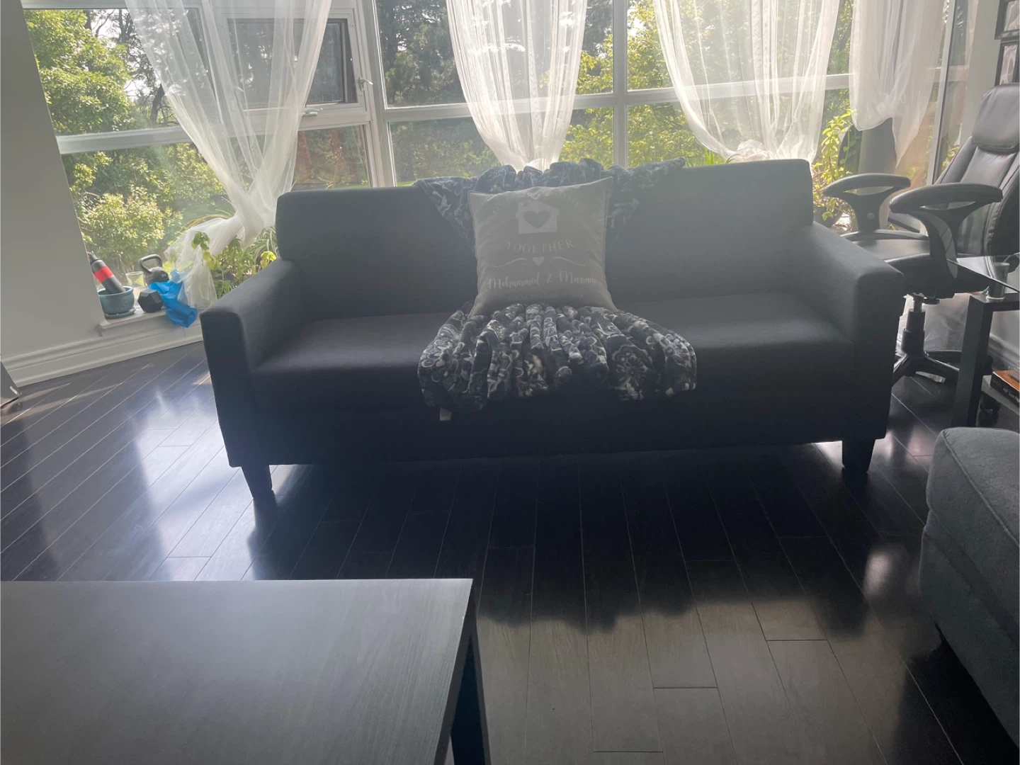 Dark Grey Loveseat Sofa - photo 2