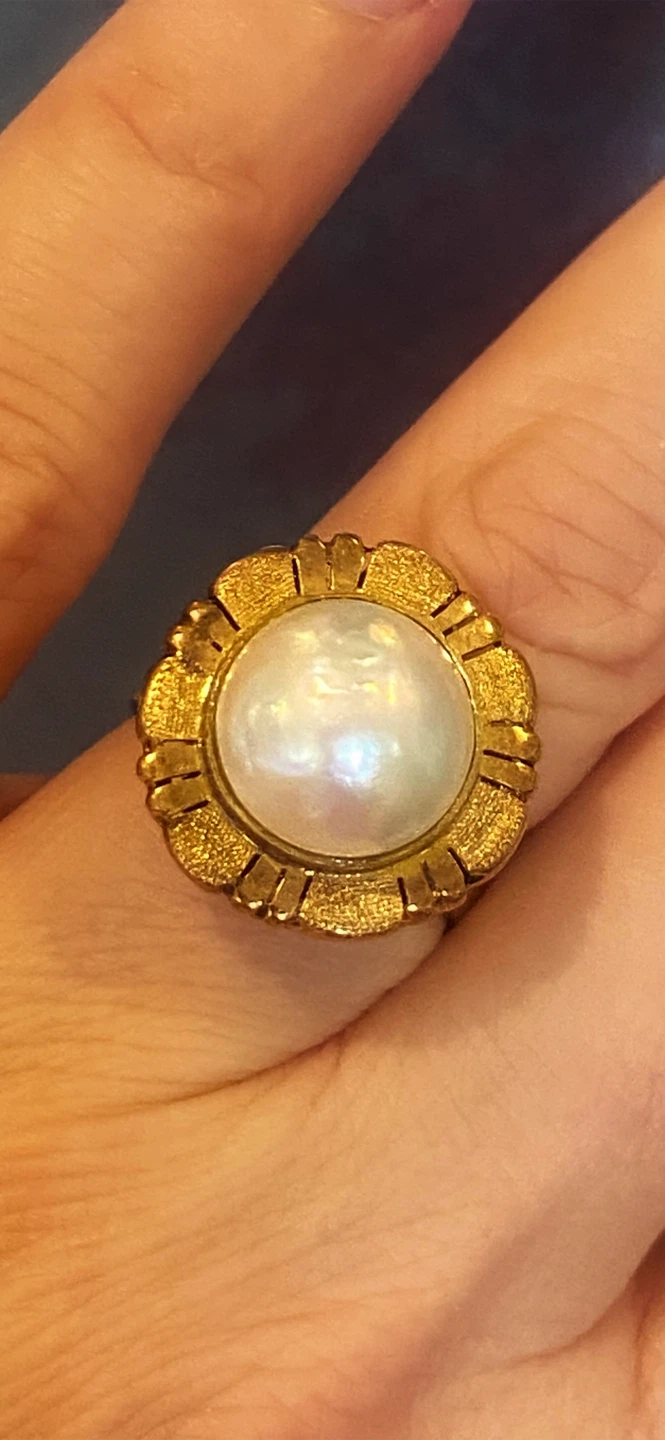 ✨Estate Vintage Pearl 14k Gold Ring - photo 2