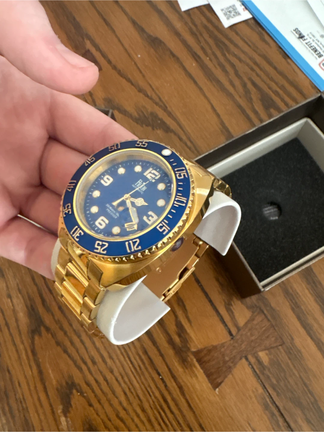 Reich Automatic Dive Watch - Gold Tone Blue Dial - photo 2