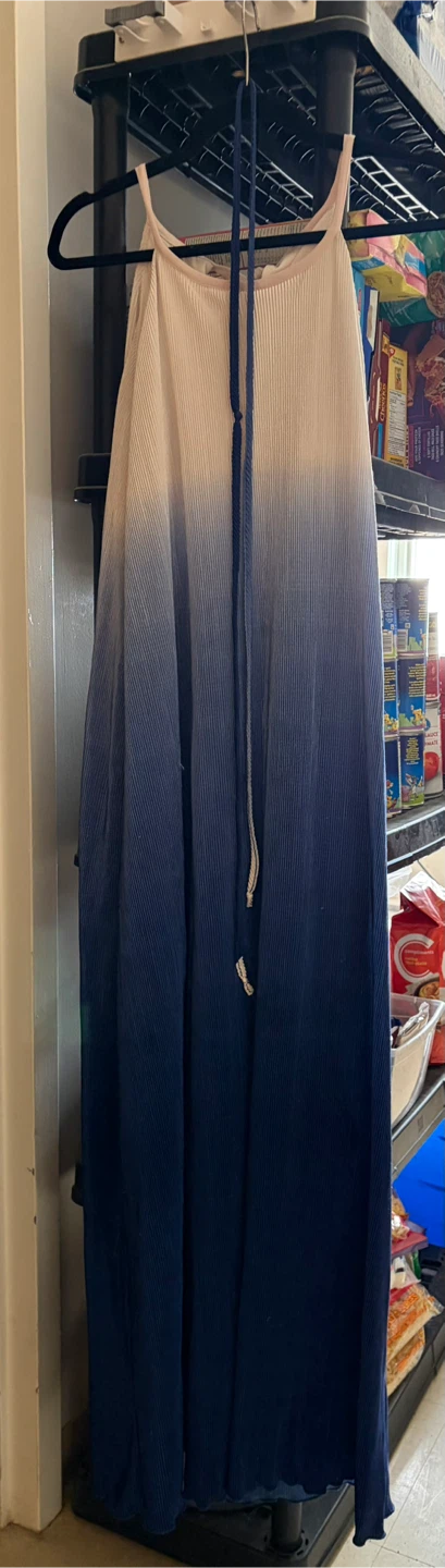 Ombre Pleated Maxi Dress