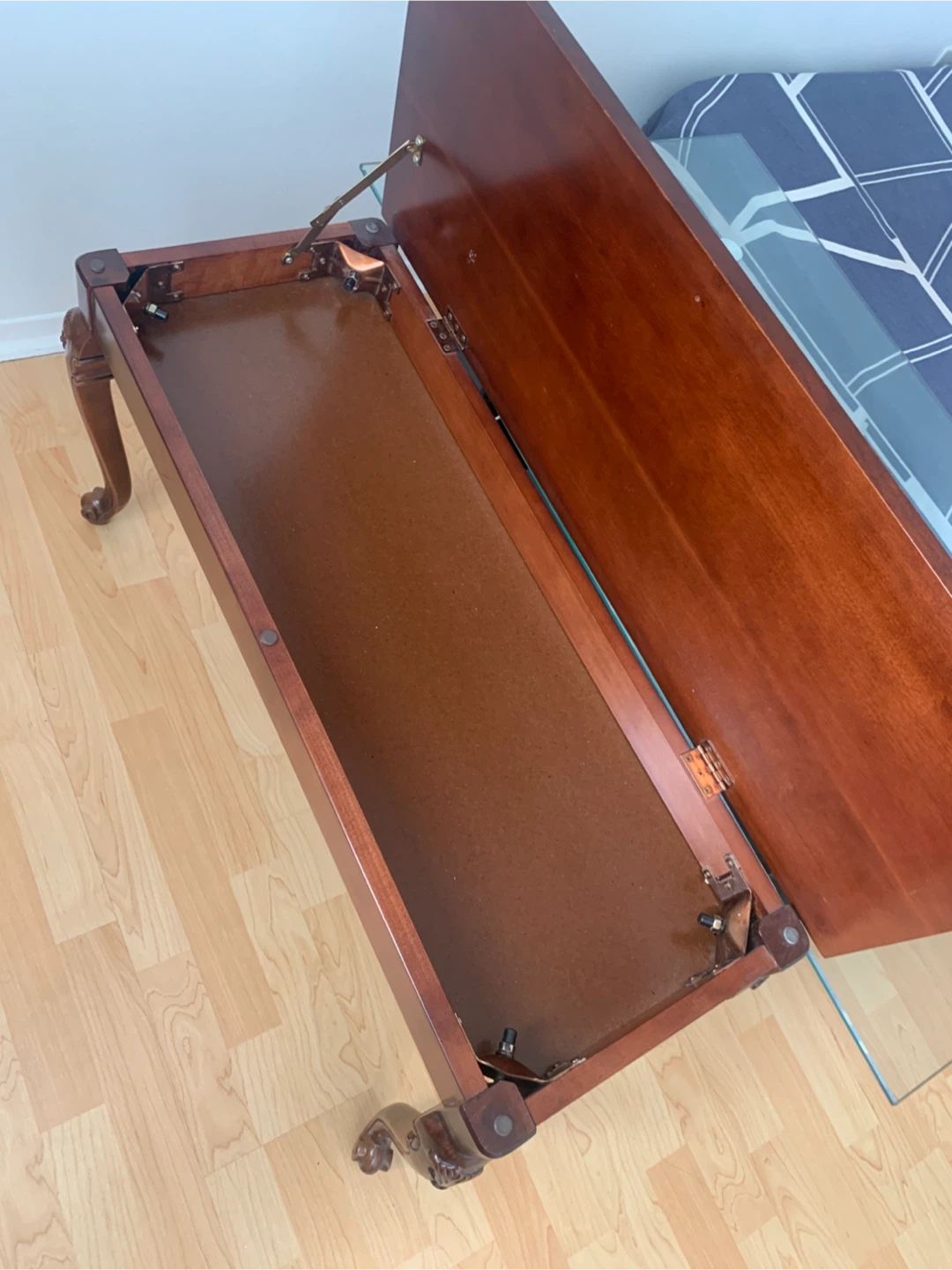 Antique Wooden Side Table with Storage - photo 2