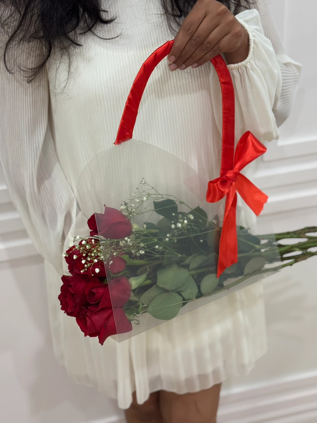 Red Roses Bouquet with Transparent Bag ❤️ - photo 2