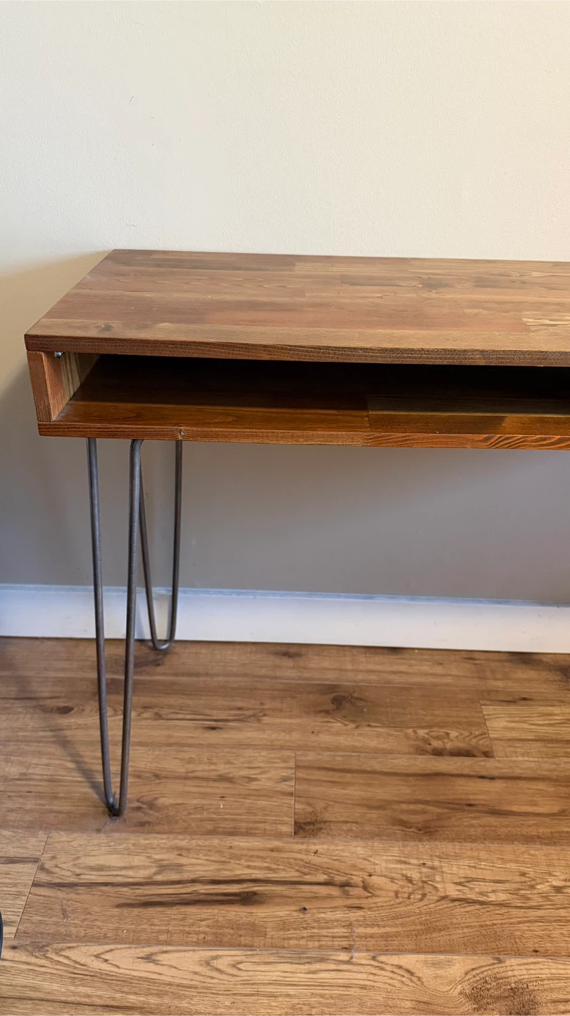 Wooden Desk with Hairpin Legs - photo 3