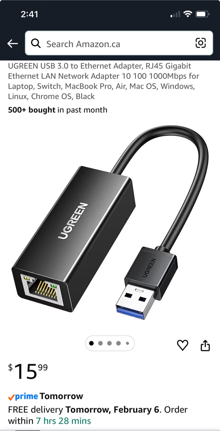 UGREEN USB 3.0 to Gigabit Ethernet Adapter