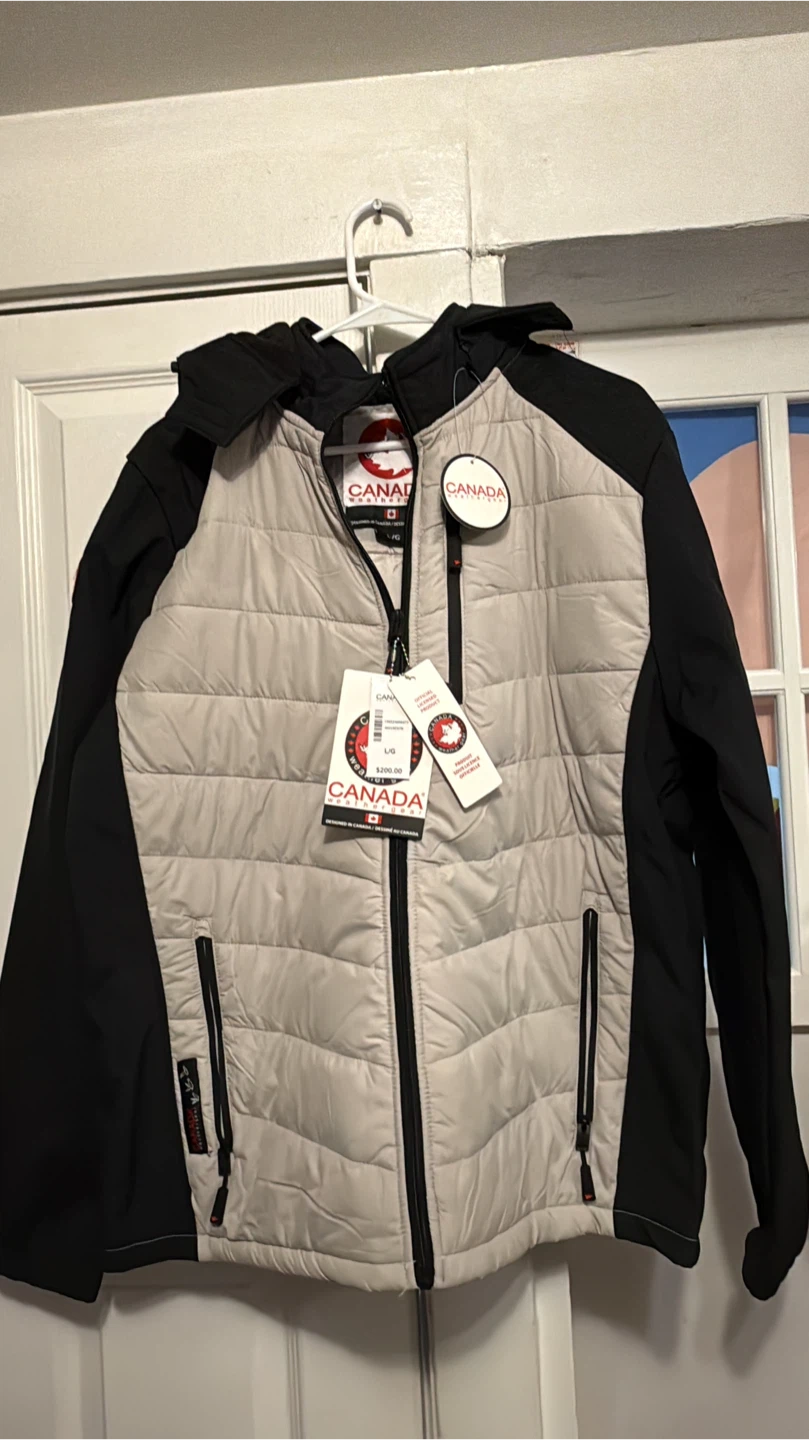 Canada Weathergear Puffer Jacket - Light Grey/Black - L