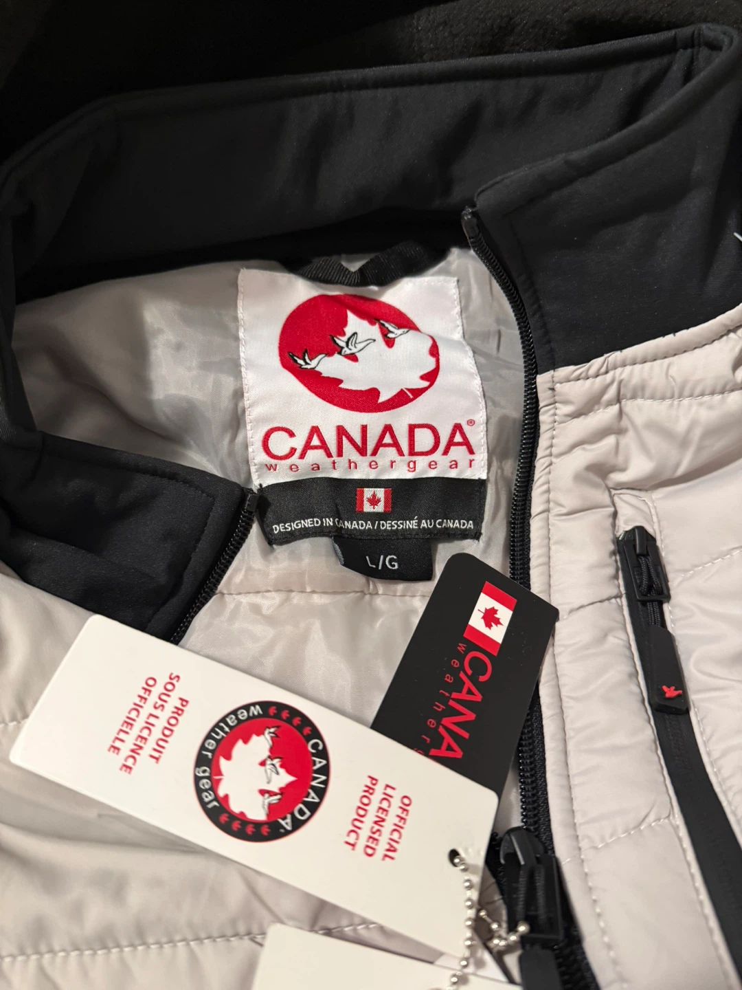 Canada Weathergear Puffer Jacket - Light Grey/Black - L - photo 3