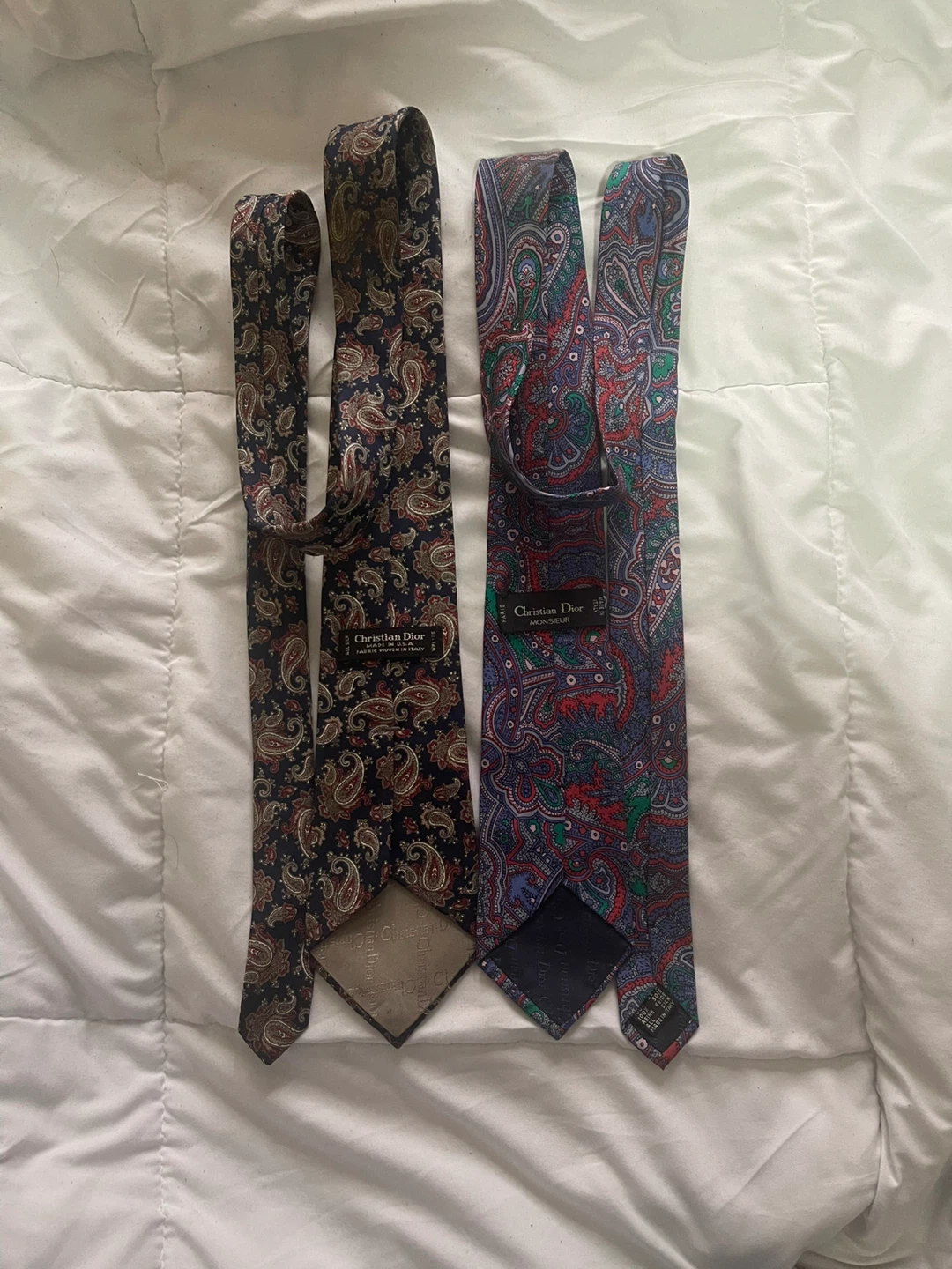Two Christian Dior 100% Silk Ties