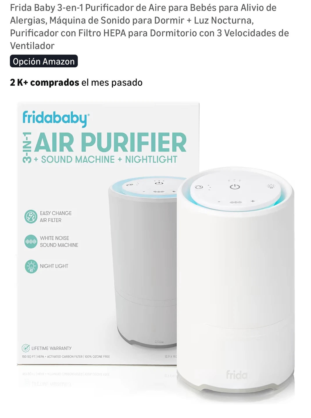 Frida Baby 3-in-1 Air Purifier, Sound Machine, Nightlight