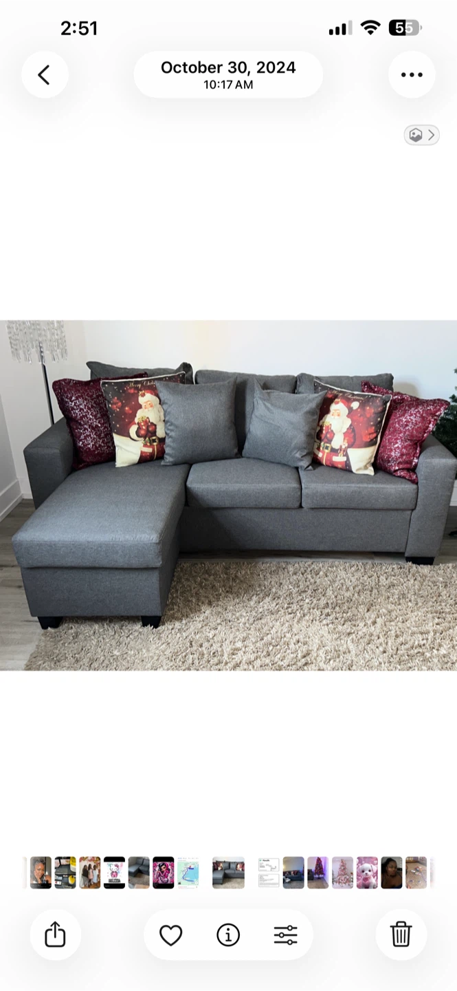 Grey Sectional Sofa with Chaise