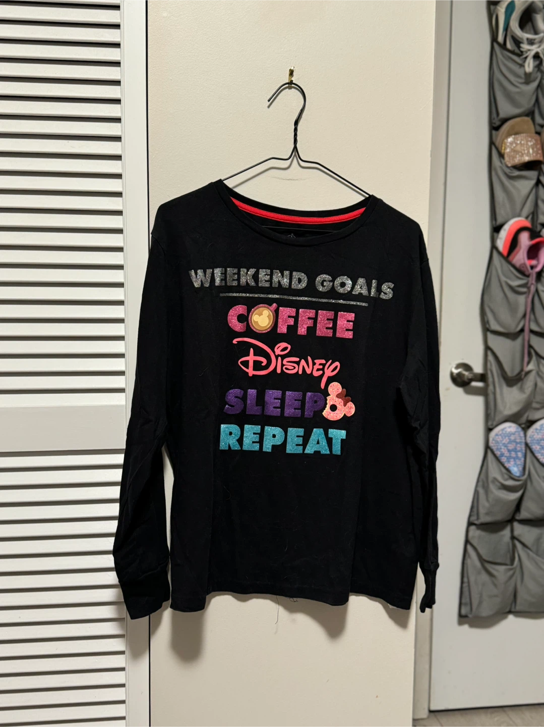Disney Long Sleeve Shirt Weekend Goals Coffee Sleep Repeat