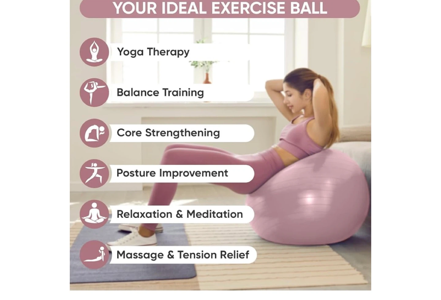 APEXUP Pilates Ball - Purple, XS (9") 23cm - photo 5