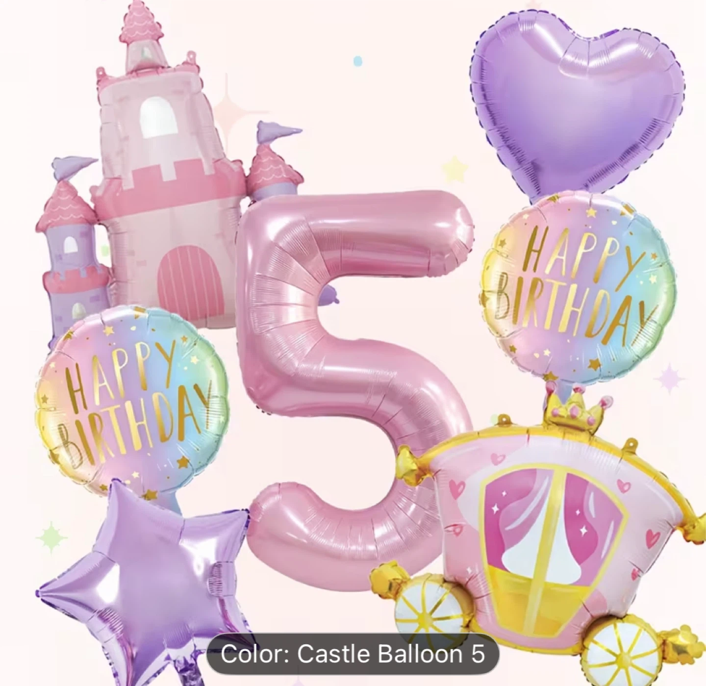 New Castle Carriage Balloons Happy Birthday For 5 Year Old🏆