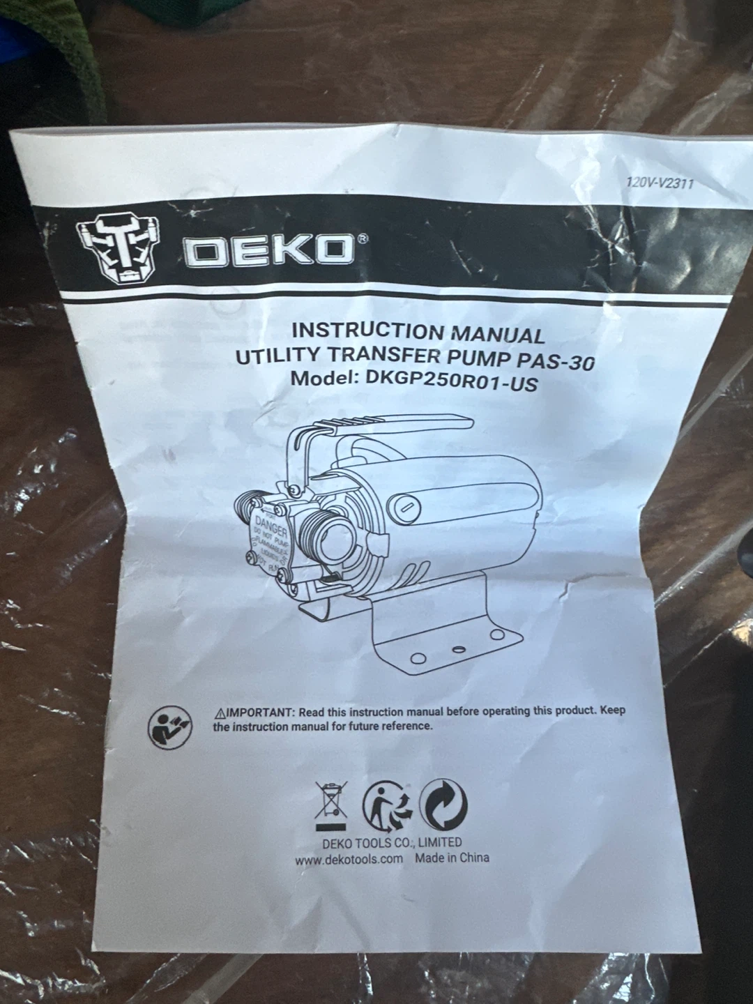 DEKO DKGP250R01-US Utility Transfer Pump - photo 4