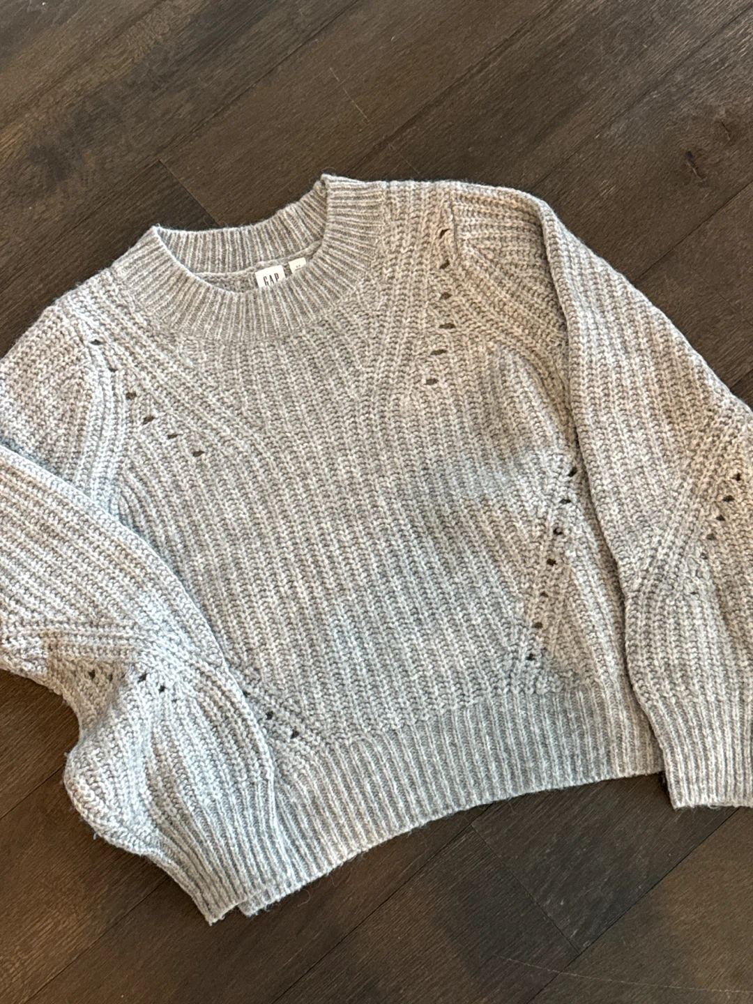 GAP Grey Knit Sweater with Cutout Details