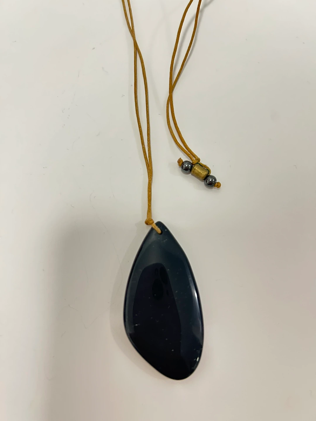 Preowned Simple Black Necklace Teardrop Pendant Ready To Wear 🏆 - photo 2