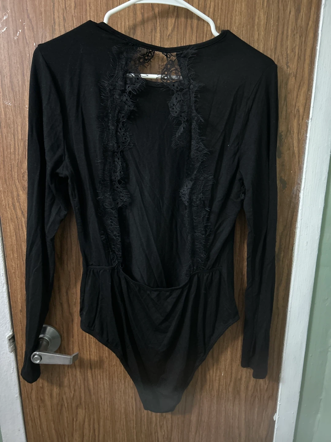 Fashion Nova Black Lace Trim Long Sleeve Bodysuit 🏆 - photo 2