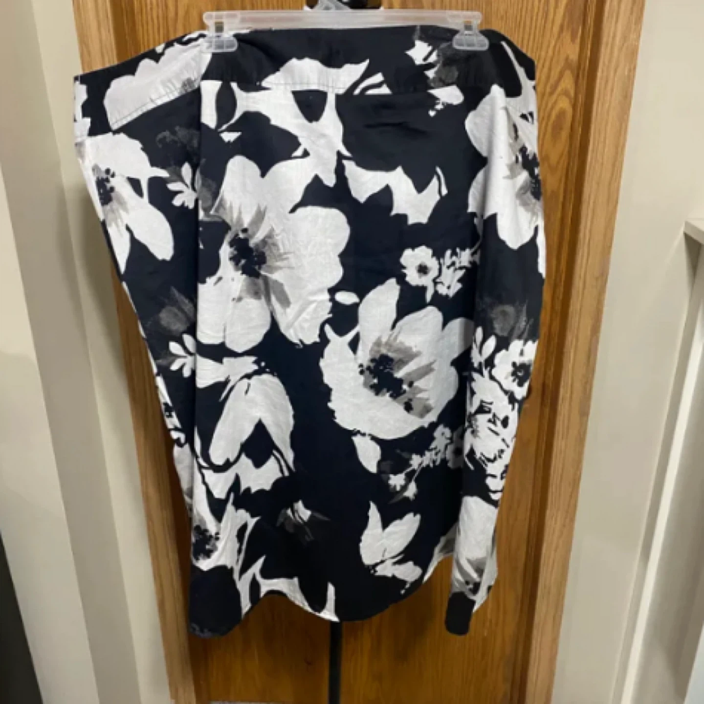 Plus size floral white & black skirt