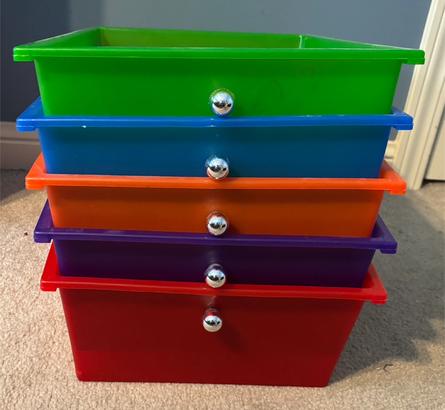 Beautiful Plastic Storage Bins - Set of 5 (15” x 11” x 5”)