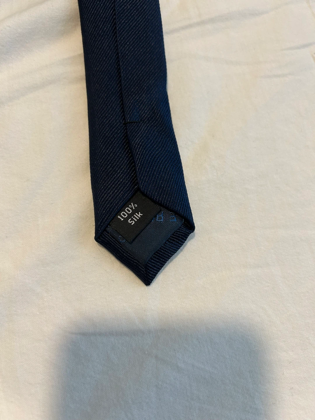 Savile Row Navy Tie 100% Silk - photo 3
