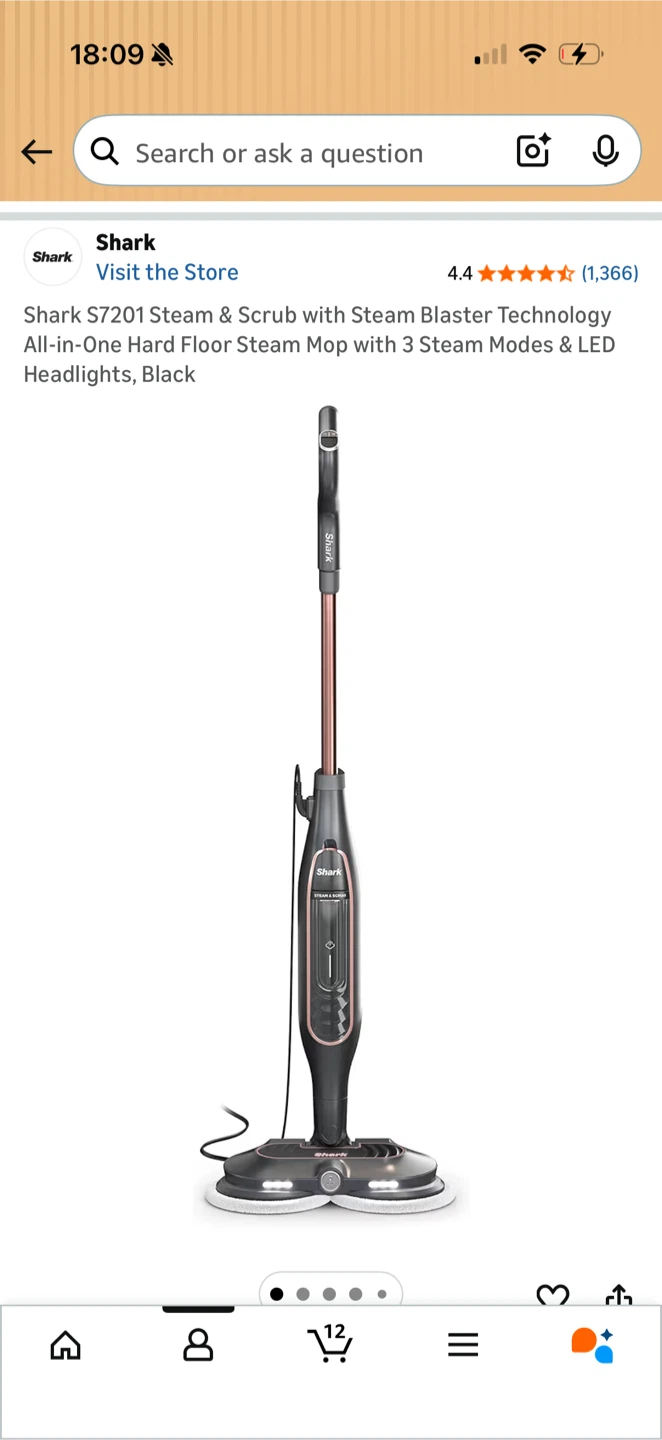 Shark S7201 Steam & Scrub Hard Floor Steam Mop - photo 2